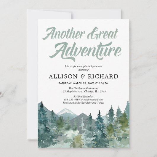 Een ander groot avontuur waterverf bos rustiek kaart (Voorkant)