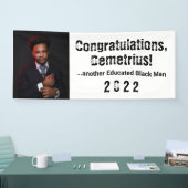 Een ander opgeleid zwart Man 2022 Afstuderen Foto Spandoek (Beurs)