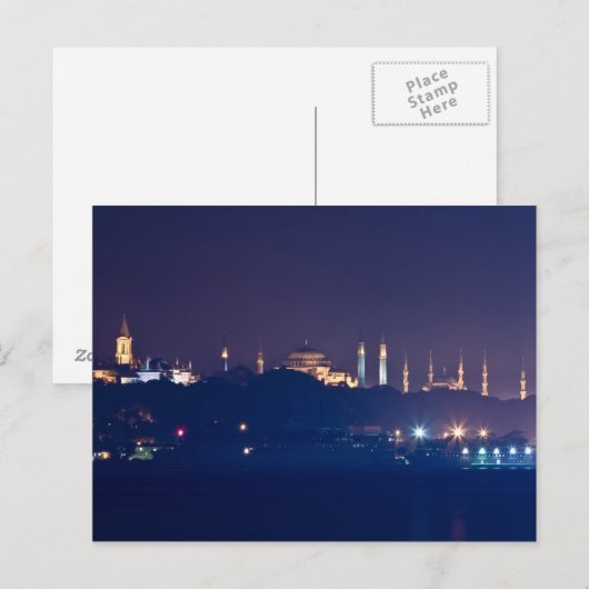 Een ander silhouet van Istanbul Briefkaart (Voorkant / Achterkant)