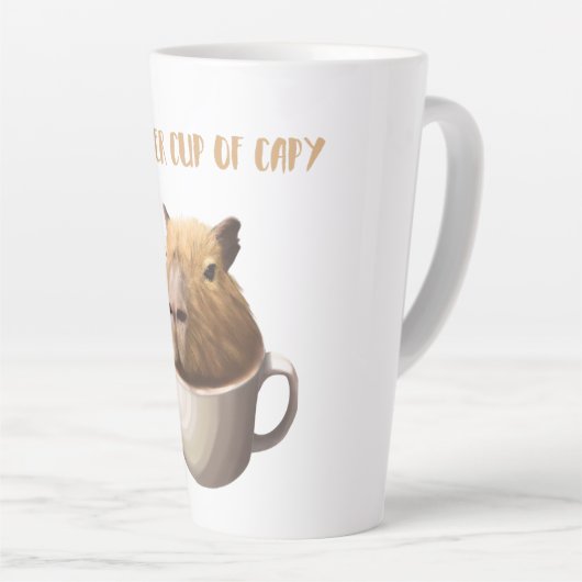 Een andere beker van Capy met Cute Capybara Latte Mok (Rechterhoek)