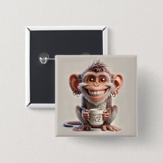 Een andere Cupp PLZ Vierkante Button 5,1 Cm (Voorkant /achterkant)