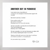 Een andere dag in het paradijs gedicht zwart witte poster (Voorkant)