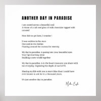 Een andere dag in het paradijs gedicht zwart witte