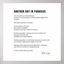 Een andere dag in het paradijs gedicht zwart witte poster