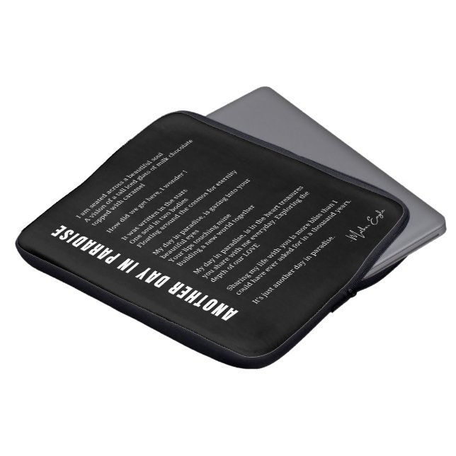 Een andere dag in het paradijs liefde gedicht muur laptop sleeve (Voorkant top)