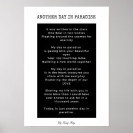 Een andere dag in het paradijs liefde gedicht muur poster