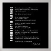 Een andere dag in het paradijs liefde gedicht muur poster (Voorkant)