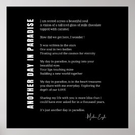 Een andere dag in het paradijs liefde gedicht muur poster