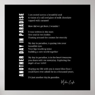 Een andere dag in het paradijs liefde gedicht muur poster