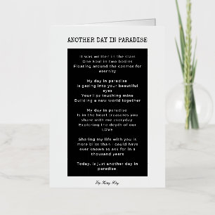 Een andere dag in het paradijs liefdesgedicht  folie wenskaart