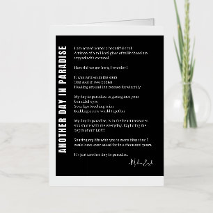 Een andere dag in het paradijs liefdesgedicht folie wenskaart