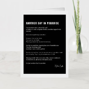 Een andere dag in het paradijs liefdesgedicht poëz folie wenskaart
