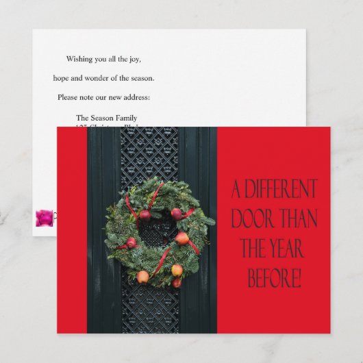 Een andere deur - Kerstmis met nieuwe adreskaart Briefkaart (Voorkant / Achterkant)