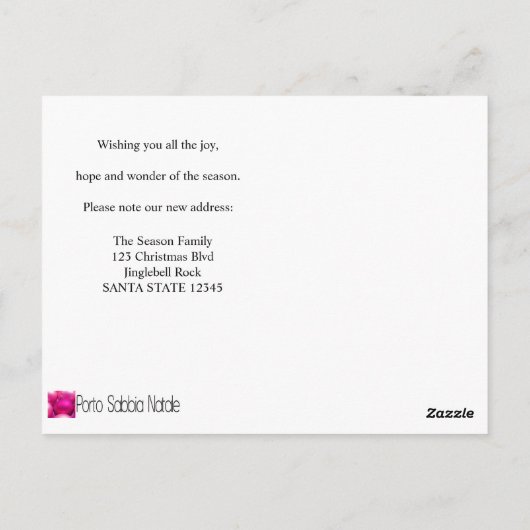 Een andere deur - Kerstmis met nieuwe adreskaart Briefkaart (Achterkant)