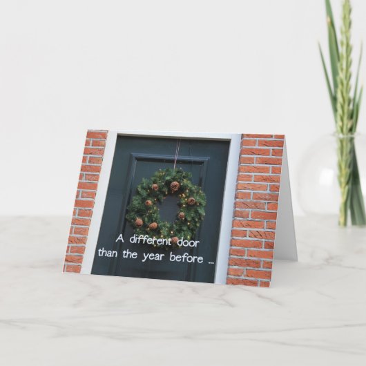 Een andere deur - Nieuw adres kerstkaart Feestdagen Kaart (Voorkant)