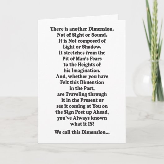 Een andere dimensie - Bericht binnen Kaart (Voorkant)