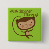 Een andere enkel Aap Vierkante Button 5,1 Cm (Voorkant)