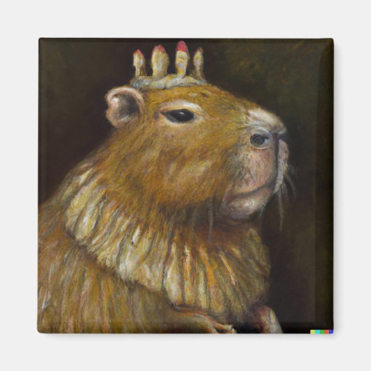 Een andere grappige capybara portret magneet (Voorkant)