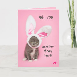 Een andere Grey Hare Kitten Pasen of Verjaardag Feestdagen Kaart
