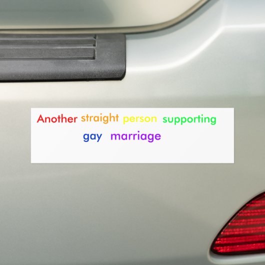 Een andere, hetero, persoon, ondersteunend, homo,  bumpersticker (Op auto)