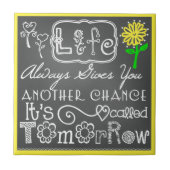 Een andere kans krijtbord look keramische tegel tegeltje (Voorkant)