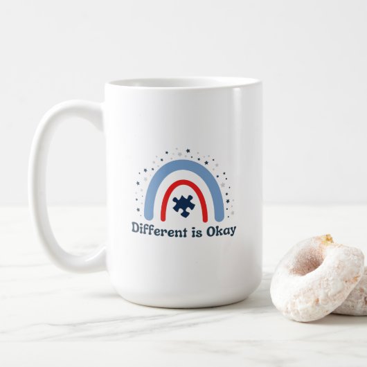 Een andere Mok: Oké autisme, 15 oz Koffiemok (Met donut)