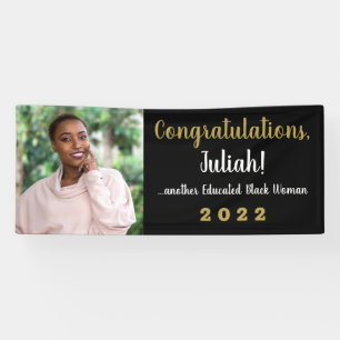 Een andere opgeleide zwarte vrouw 2022 Afstuderen  Spandoek