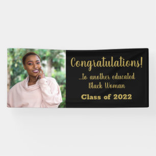 Een andere opgeleide zwarte vrouw 2022 Afstuderen  Spandoek