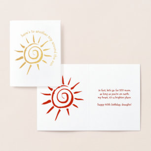 Een andere reis rond de zon Custom Birthday Real Folie Kaarten