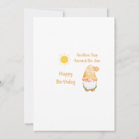 Een andere reis rond de zon Gnome Verjaardag Kaart (Voorkant)