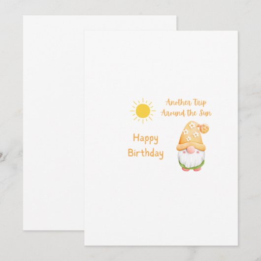 Een andere reis rond de zon Gnome Verjaardag Kaart (Voorkant / Achterkant)