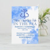 Een andere vis in het Zee nautische Baby aankondig Aankondiging (Staand voorkant)