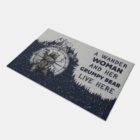 Een andere vrouw en haar bruine Beer Deurmat (Schuin)