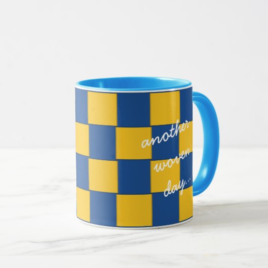 Een andere Woven Day Blue en Yellow Mok (Voorkant rechts)