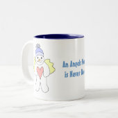 Een Angels werk is nooit gedaan Tweekleurige Koffiemok (Voorkant links)