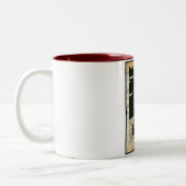 Een Angry Silence... de Biscuit Barrel. Tweekleurige Koffiemok (Links)