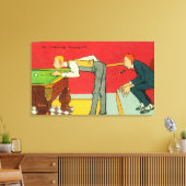 Een angstaanjagend moment, een poolschoen die een canvas afdruk (Insitu (Woonkamer))