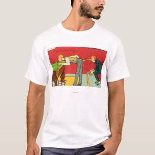 Een angstaanjagend moment, een poolschoen die een t-shirt