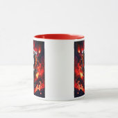 Een angstaanjagende, gestileerde schedel omringd d mok (Midden)