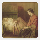 Een angstig uur vierkante sticker (Voorkant)