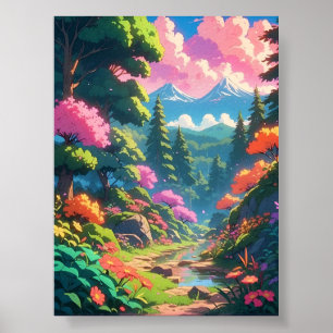 Een anime reis door de Natuur Poster