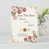 Een anjer van liefde save the date (Staand voorkant)