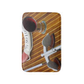 Een anker en een reddingsboei op een houten boot badmat (Voorkant Verticaal)