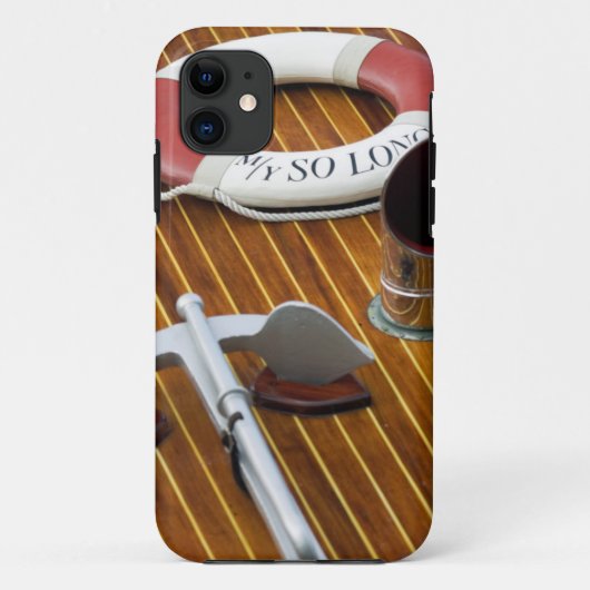 Een anker en een reddingsboei op een houten boot Case-Mate iPhone case (Achterkant)