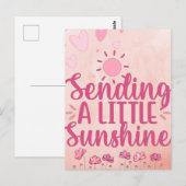 Een ansichtkaart met een beetje zonneschijn sturen briefkaart (Voorkant / Achterkant)