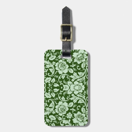 Een antiek bloemendop bagagelabel (Voorkant verticaal)