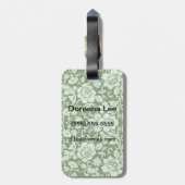 Een antiek bloemendop bagagelabel (Achterkant verticaal)