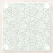 Een antiek bloemendop glazen onderzetter (Achterkant)