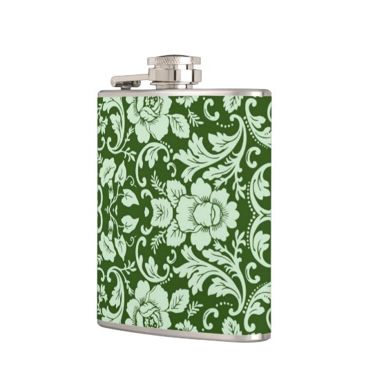 Een antiek bloemendop heupfles (Links)