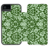 Een antiek bloemendop incipio iPhone portemonnee hoesje (Agenda Open)